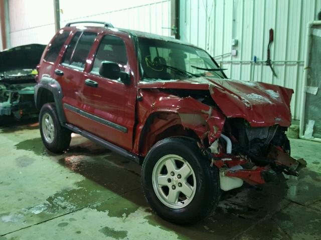 1J4GL48K85W507536 - 2005 JEEP LIBERTY SP RED photo 1