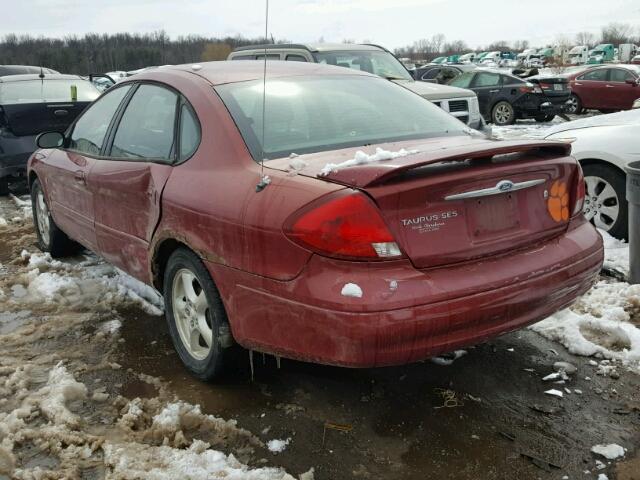 1FAFP55S82A171336 - 2002 FORD TAURUS SES BURGUNDY photo 3