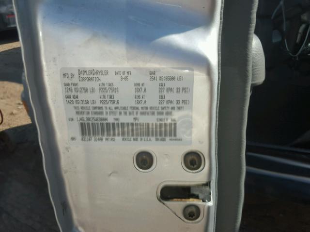 1J4GL38K25W638004 - 2005 JEEP LIBERTY RE SILVER photo 10