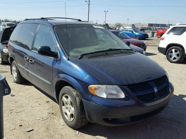 1B4GP25R32B724119 - 2002 DODGE CARAVAN SE BLUE photo 1