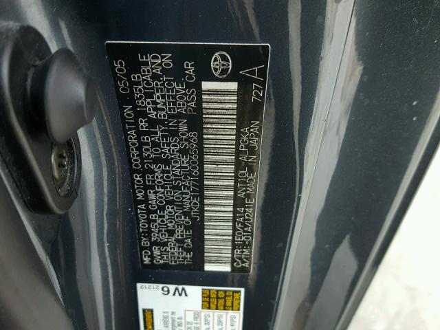 JTKDE177160065968 - 2006 TOYOTA SCION TC 石墨色 照片 10