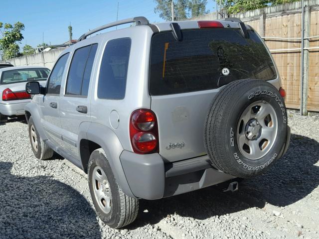 1J4GK48KX5W620567 - 2005 JEEP LIBERTY SP SILVER photo 3