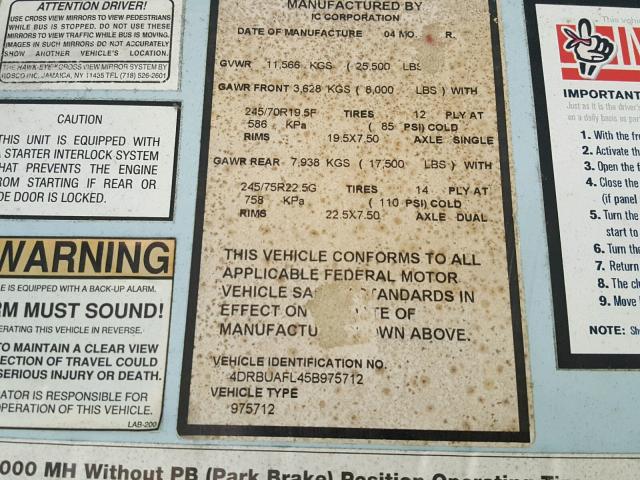 4DRBUAFL45B975712 - 2005 IC CORPORATION 3000 黄色 照片 10