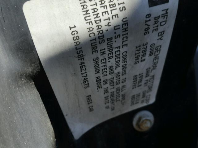 1G8AJ58F46Z174675 - 2006 SATURN ION LEVEL CHARCOAL photo 10