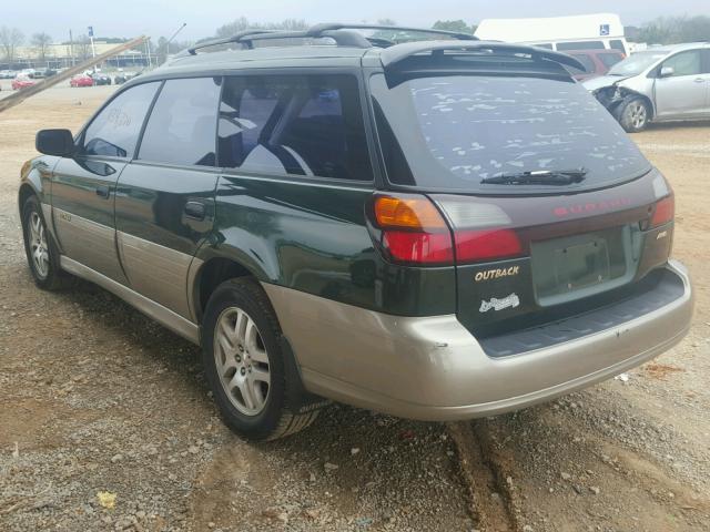 4S3BH6658Y7605393 - 2000 SUBARU LEGACY OUT GREEN photo 3