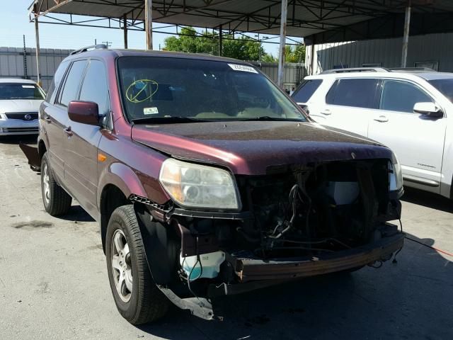 2HKYF18537H515160 - 2007 HONDA PILOT EXL BURGUNDY photo 1