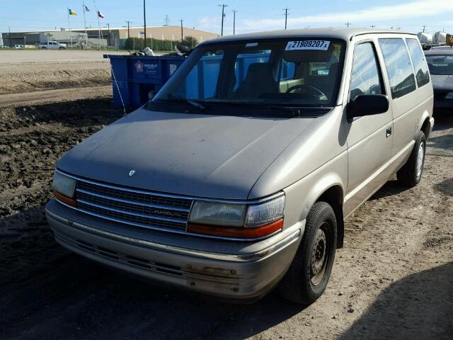 2P4GH2536MR127784 - 1991 PLYMOUTH VOYAGER GRAY photo 2