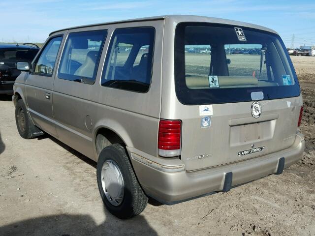 2P4GH2536MR127784 - 1991 PLYMOUTH VOYAGER GRAY photo 3