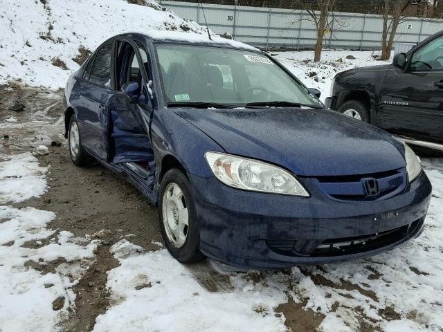 JHMES96695S014179 - 2005 HONDA CIVIC HYBR BLUE photo 1