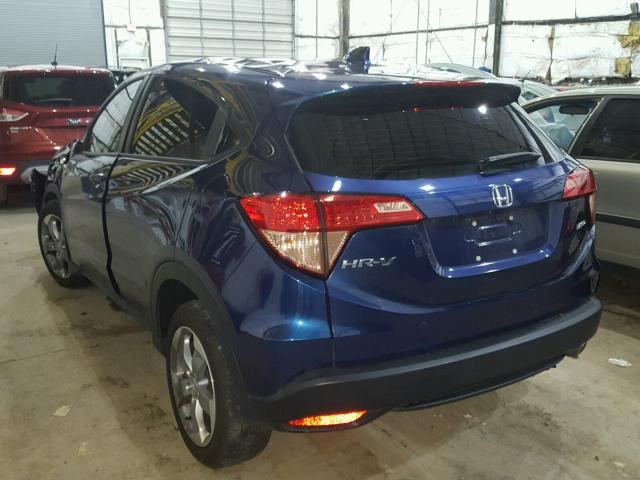 3CZRU6H32HG700469 - 2017 HONDA HR-V LX BLUE photo 3