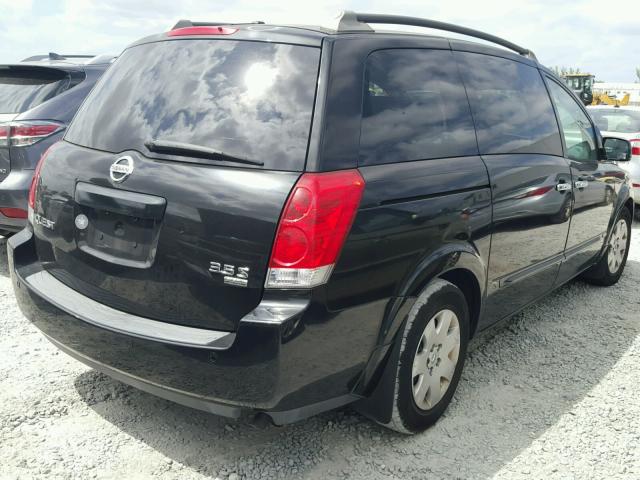 5N1BV28U66N106134 - 2006 NISSAN QUEST S BLACK photo 4