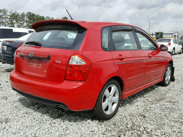 KNAFE161975007721 - 2007 KIA SPECTRA5 S RED photo 4