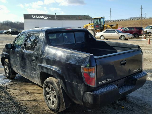 2HJYK16337H503480 - 2007 HONDA RIDGELINE BLACK photo 3