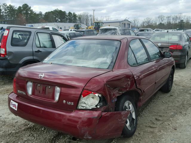 3N1CB51D04L896253 - 2004 NISSAN SENTRA 1.8 BURGUNDY photo 4