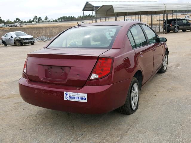 1G8AZ55F66Z164937 - 2006 SATURN ION LEVEL BURGUNDY photo 4