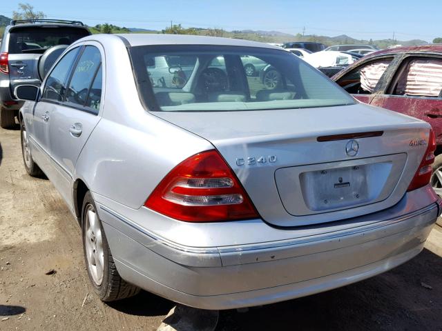 WDBRF81J43F360691 - 2003 MERCEDES-BENZ C 240 4MAT SILVER photo 3