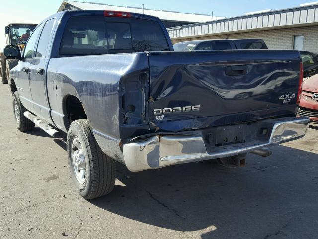 3D7KU28DX3G813741 - 2003 DODGE RAM 2500 S BLUE photo 3