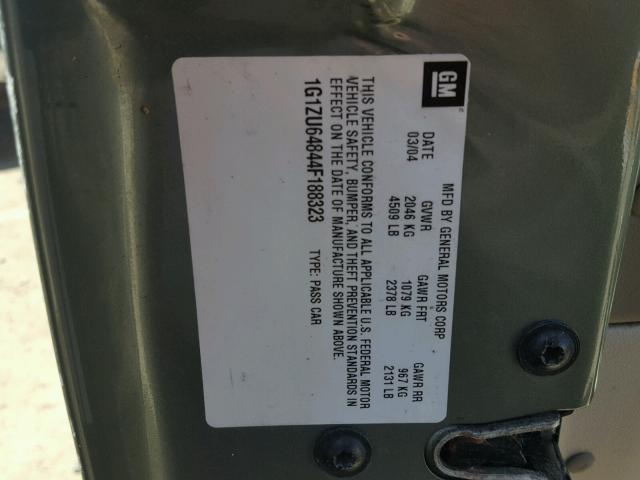 1G1ZU64844F188323 - 2004 CHEVROLET MALIBU MAX 绿色 照片 10