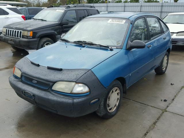 KNJLT06H4R6133031 - 1994 FORD ASPIRE TEAL photo 2