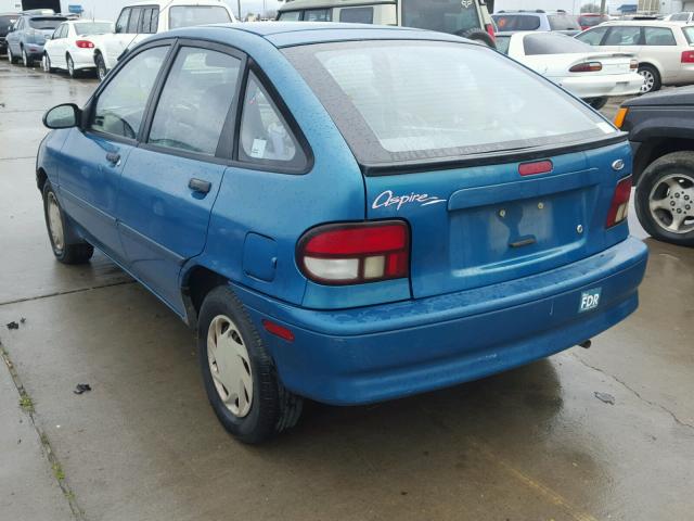 KNJLT06H4R6133031 - 1994 FORD ASPIRE TEAL photo 3