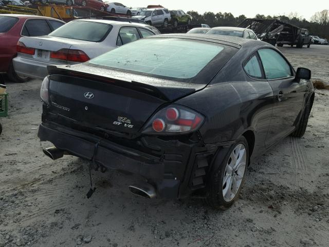 KMHHN66F18U270373 - 2008 HYUNDAI TIBURON GT BLACK photo 4