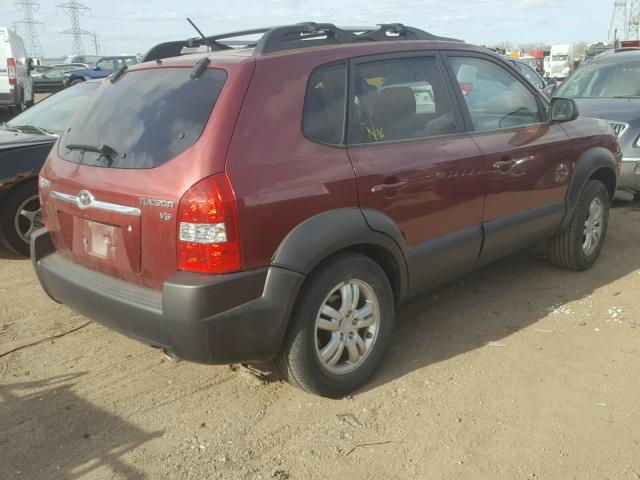 KM8JN12D37U588096 - 2007 HYUNDAI TUCSON SE BURGUNDY photo 4