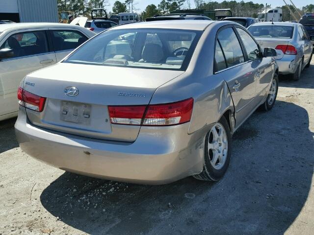 5NPEU46C36H071675 - 2006 HYUNDAI SONATA GLS TAN photo 4