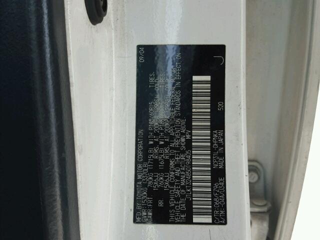 JTLKT324850198405 - 2005 TOYOTA SCION XB WHITE photo 10