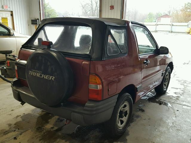 2CNBJ18CXY6919299 - 2000 CHEVROLET TRACKER MAROON photo 4