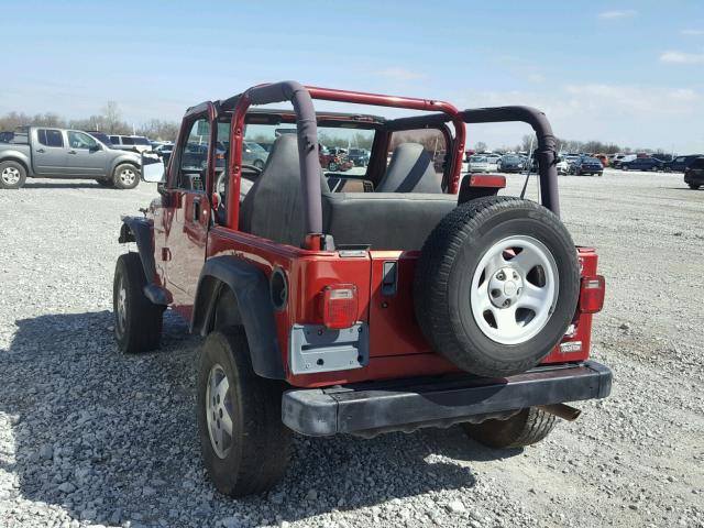 1J4FY29P3XP472400 - 1999 JEEP WRANGLER / RED photo 3