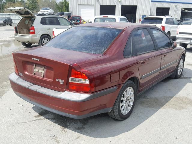 YV1TS94DX11169179 - 2001 VOLVO S80 MAROON photo 4