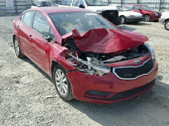 KNAFX4A61G5437709 - 2016 KIA FORTE LX RED photo 1