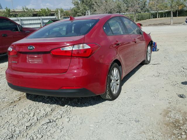 KNAFX4A61G5437709 - 2016 KIA FORTE LX RED photo 4