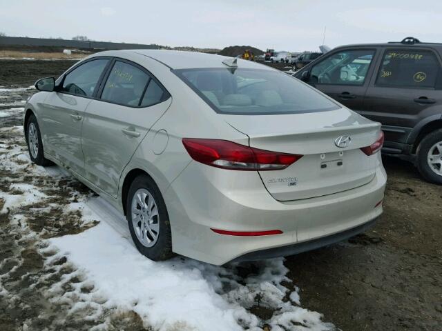 KMHD74LF1HU082082 - 2017 HYUNDAI ELANTRA SE CREAM photo 3