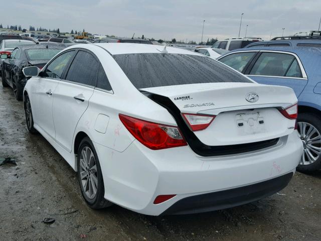 5NPEC4ACXEH883077 - 2014 HYUNDAI SONATA SE WHITE photo 3