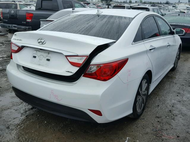 5NPEC4ACXEH883077 - 2014 HYUNDAI SONATA SE WHITE photo 4