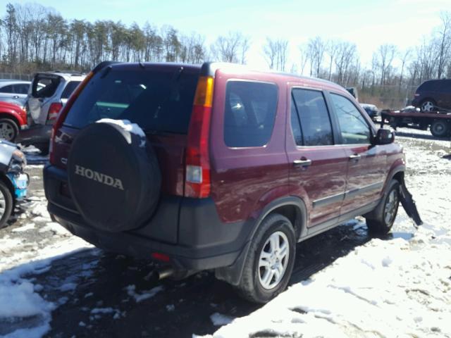 SHSRD78804U203842 - 2004 HONDA CR-V EX RED photo 4