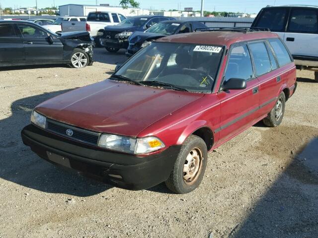JT2AE94K3M3448526 - 1991 TOYOTA COROLLA DL RED photo 2