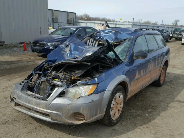 4S4BP60C486313011 - 2008 SUBARU OUTBACK BLUE photo 2