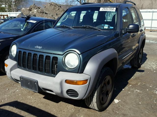 1J4GL48K12W165441 - 2002 JEEP LIBERTY SP GREEN photo 2