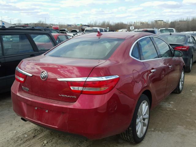 1G4PP5SK3E4107514 - 2014 BUICK VERANO RED photo 4