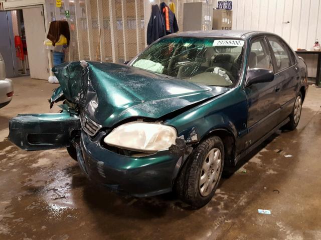 2HGEJ6615XH541705 - 1999 HONDA CIVIC BASE GREEN photo 2