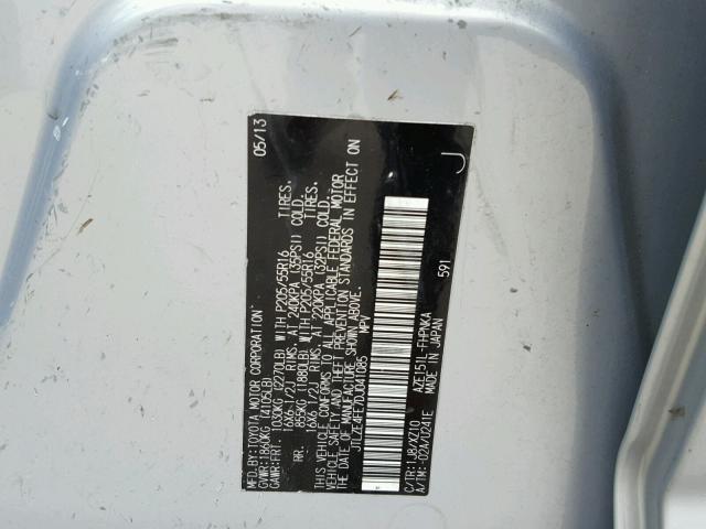 JTLZE4FE7DJ041085 - 2013 TOYOTA SCION XB 银色 照片 10