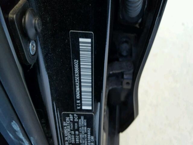 KNADM4A35E6386602 - 2014 KIA RIO LX BLACK photo 10