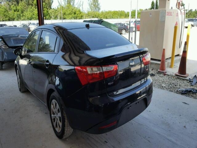 KNADM4A35E6386602 - 2014 KIA RIO LX BLACK photo 3