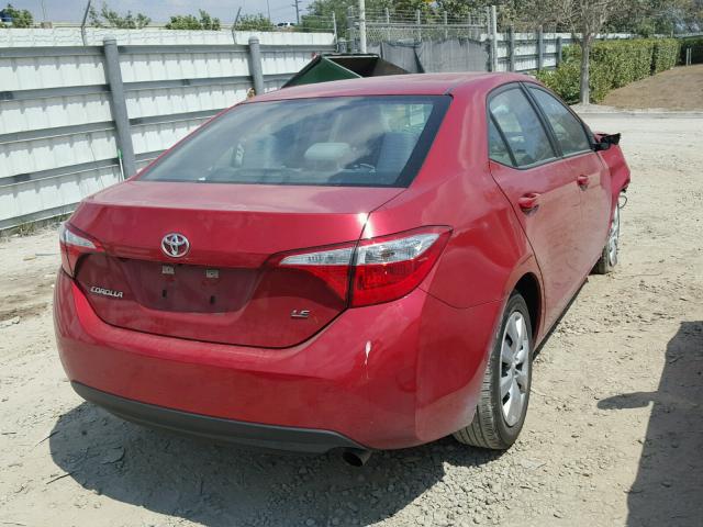 5YFBURHEXGP475009 - 2016 TOYOTA COROLLA L RED photo 4