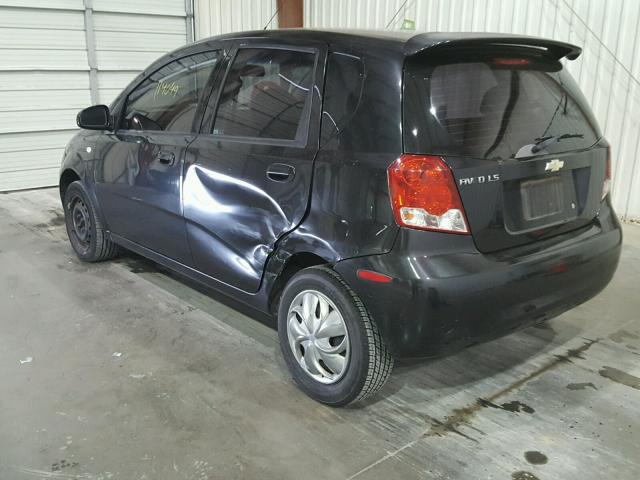 KL1TD66666B672343 - 2006 CHEVROLET AVEO BASE Siyah fotoğraf 3