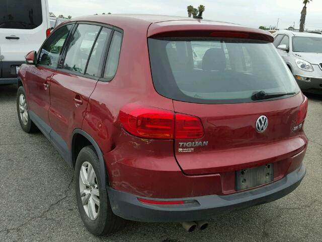 WVGAV7AX1CW003285 - 2012 VOLKSWAGEN TIGUAN S RED photo 3