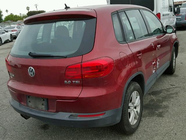 WVGAV7AX1CW003285 - 2012 VOLKSWAGEN TIGUAN S RED photo 4