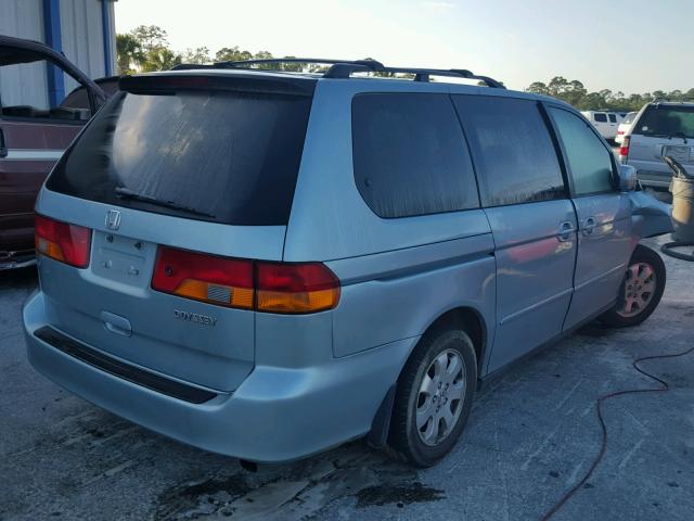 5FNRL18054B065846 - 2004 HONDA ODYSSEY EX BLUE photo 4